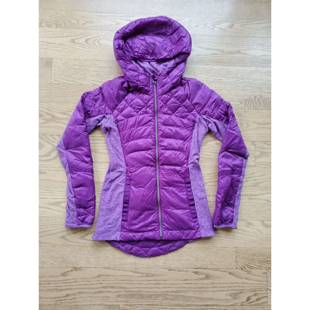 Lululemon Womens 4 Down For A Run Jacket Tender Violet Goose Athleisure EUC